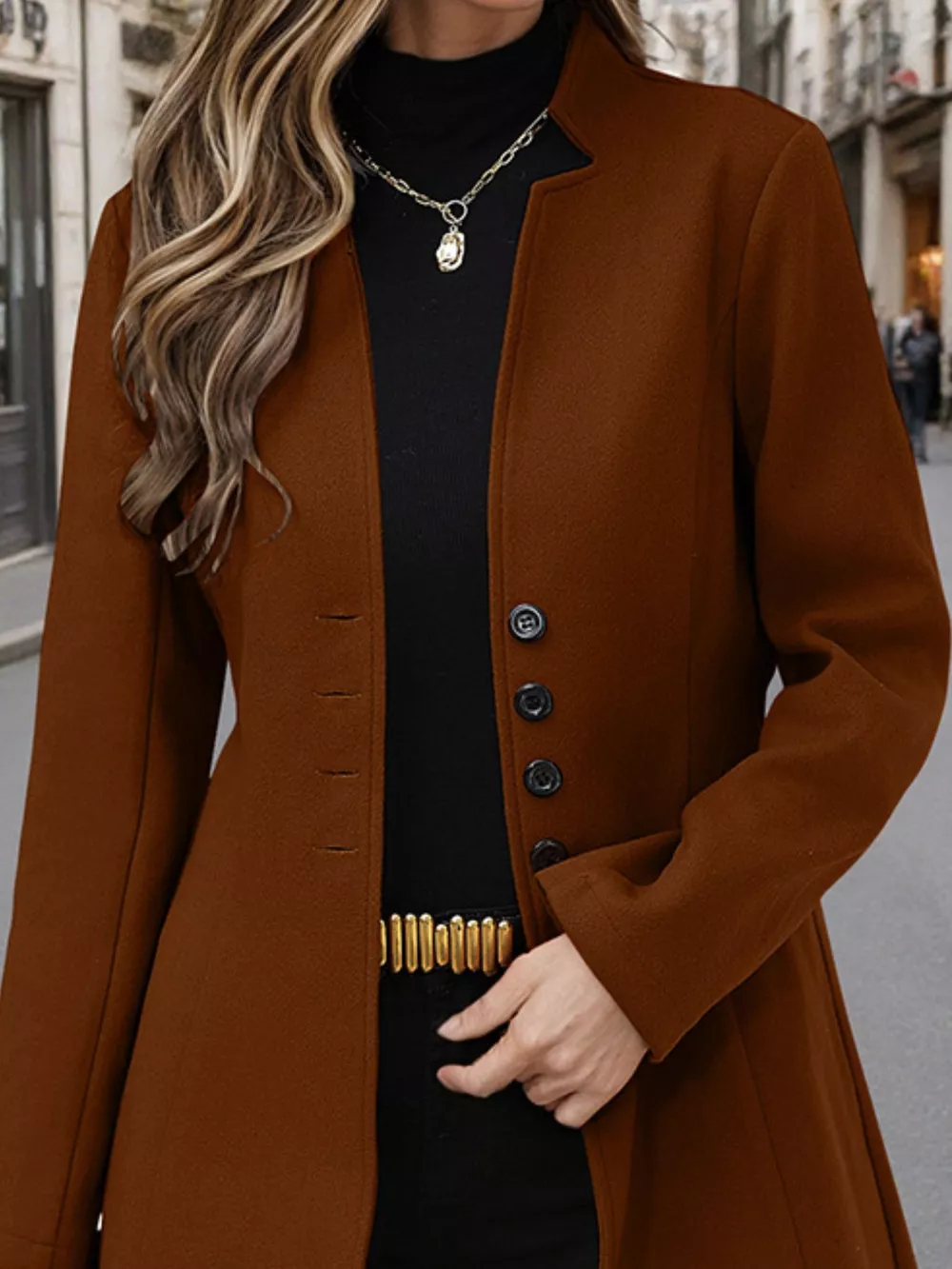 Button Up Long Sleeve Coat, image 6