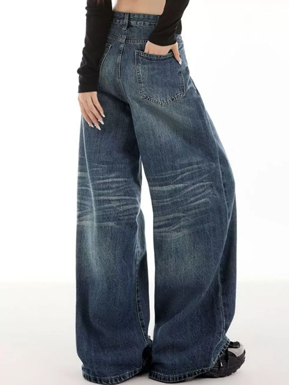 Vintage Wash Wide Leg Jeans, image 5