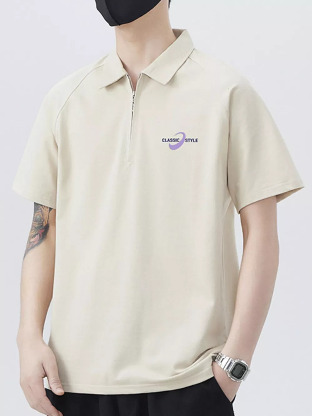Men's Plus Size Collared Neck Short Sleeve Polo, image 2