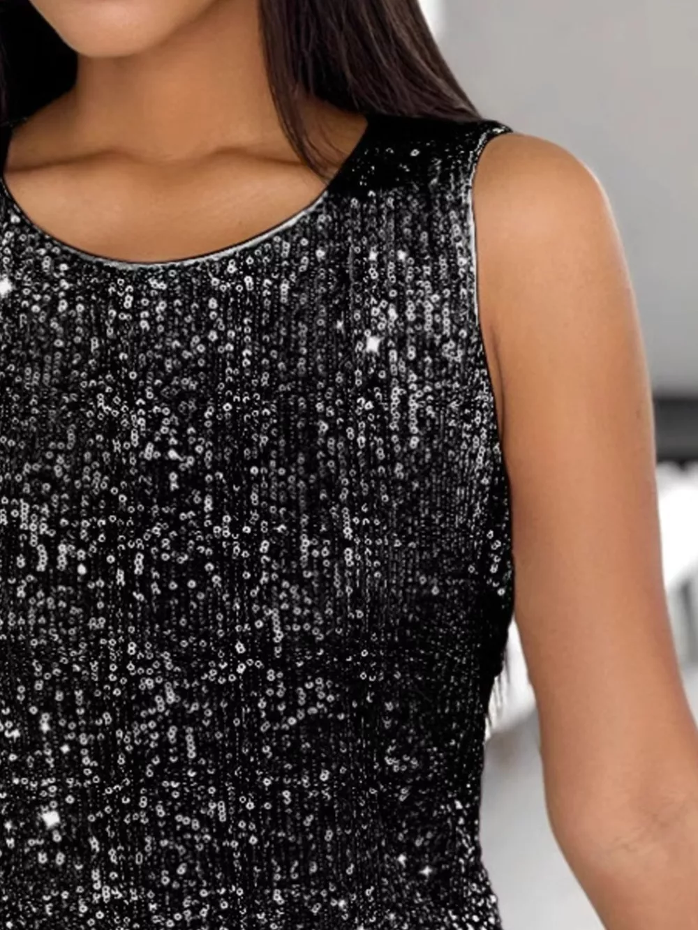 Sequin Round Neck Tank Top, image 5