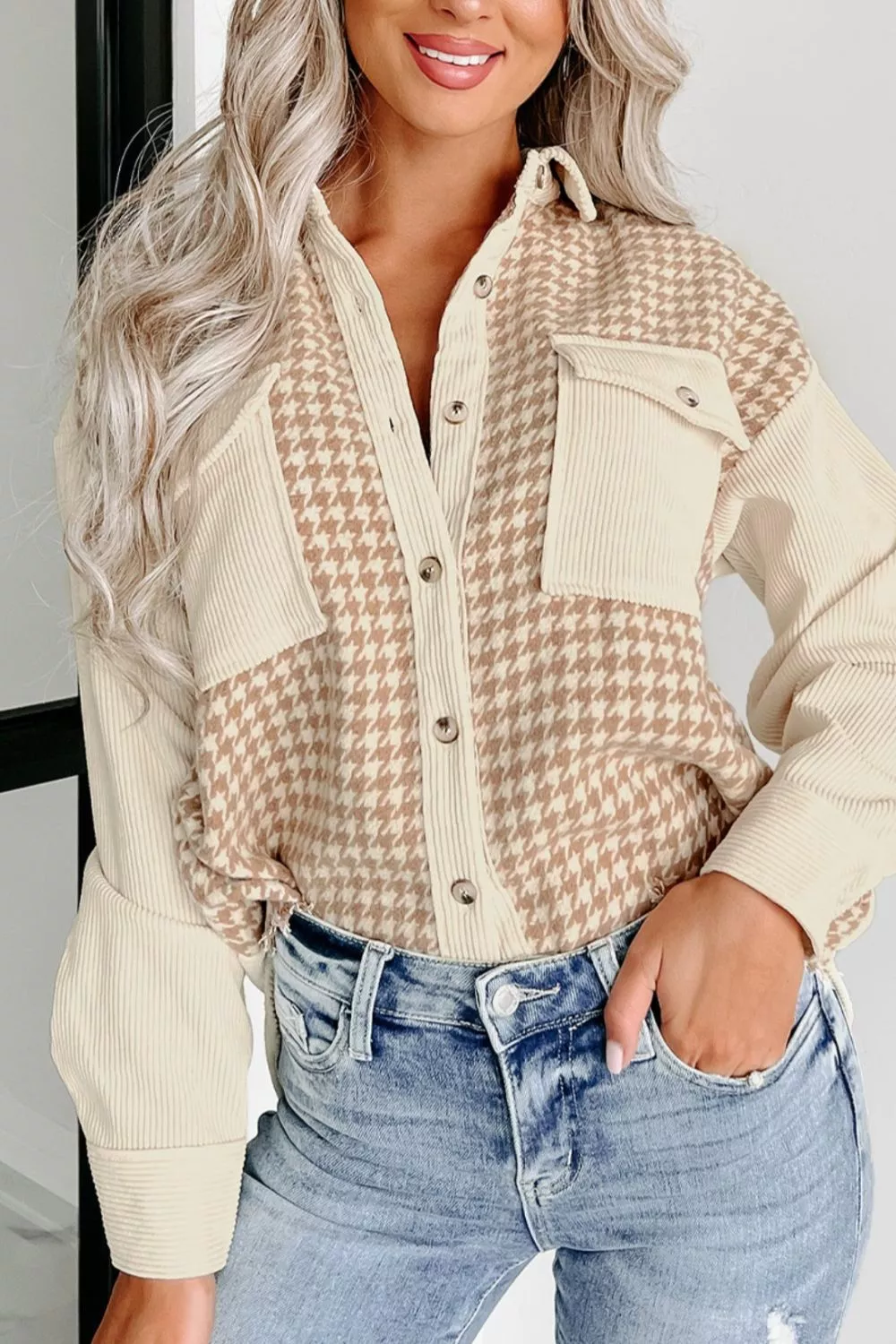Houndstooth Button-Down Jacket, image 8