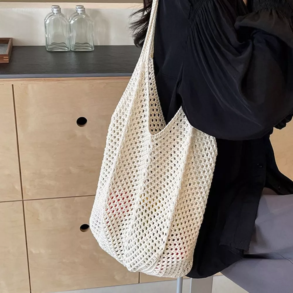 Crochet Knit Shoulder Bag, image 3