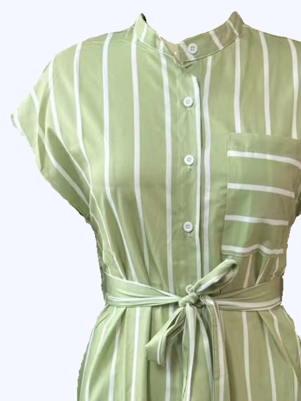 Striped Tie Waist Short Sleeve Dress, image 11