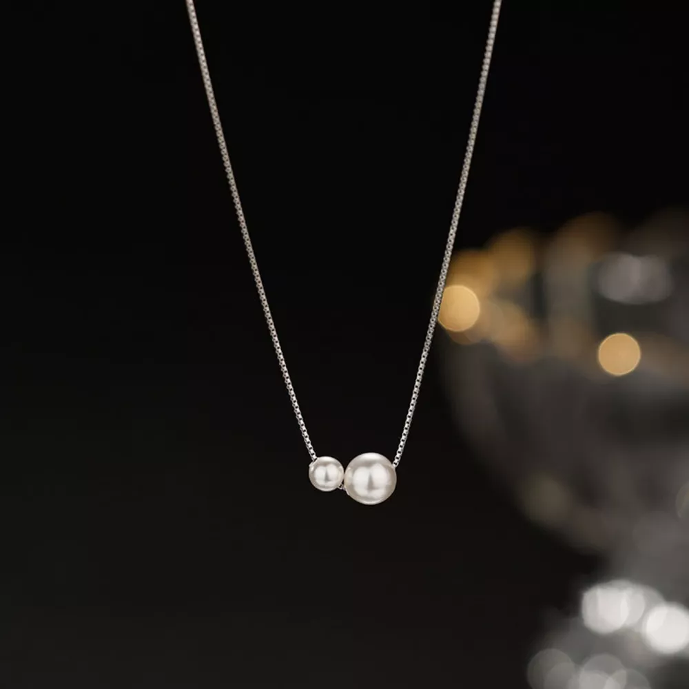 925 Sterling Silver Pearl Necklace, image 5