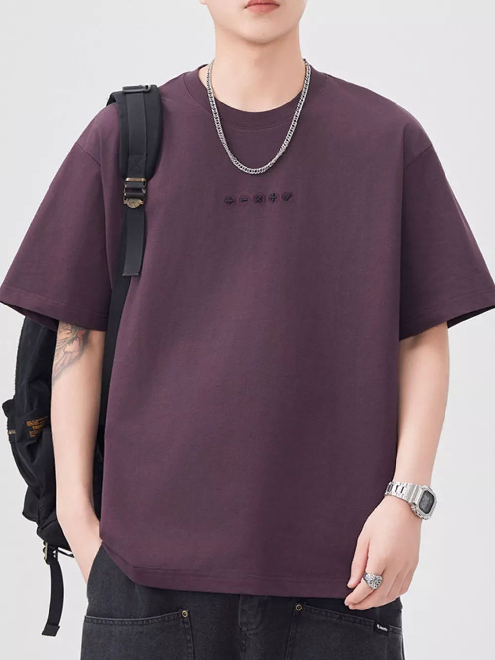 Men's Plus Size Round Neck Relaxed Fit T-Shirt, image 8