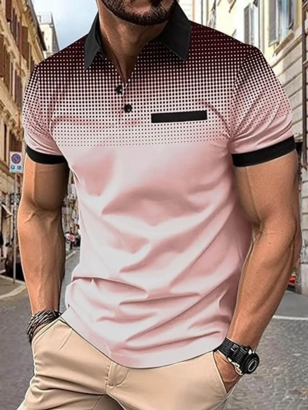 Men's Full Size Collared Neck Short Sleeve Polo Plus Size
