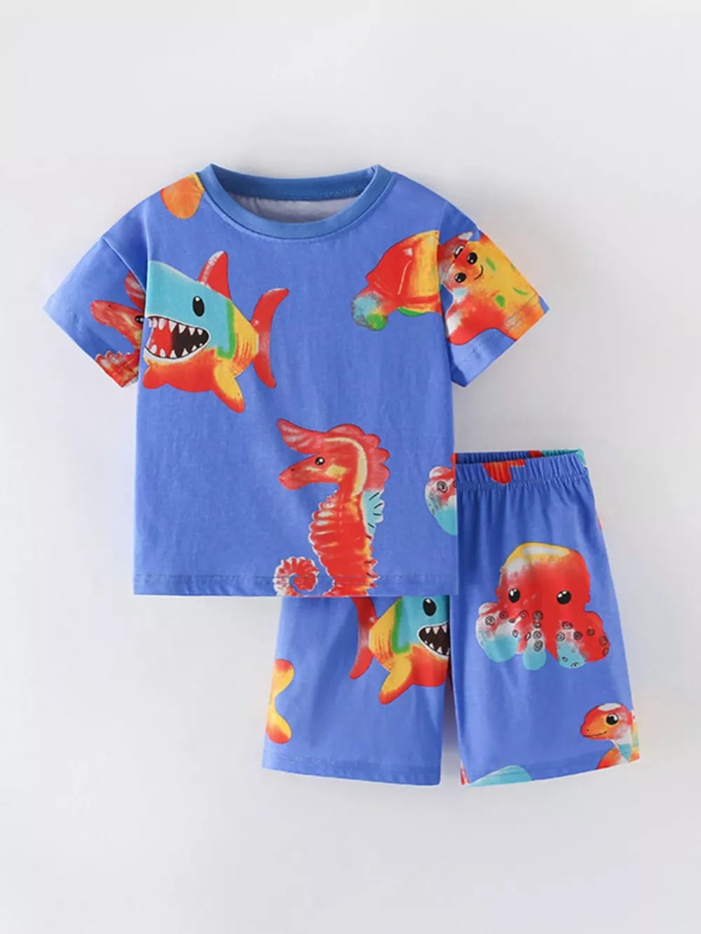 Children's Ocean Animal Print Tee and Shorts Set