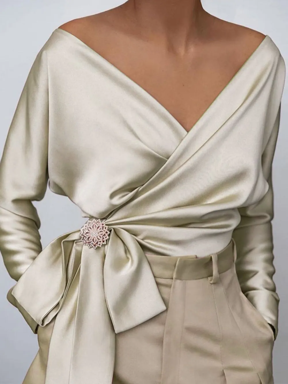 Surplice Long Sleeve Blouse, image 9
