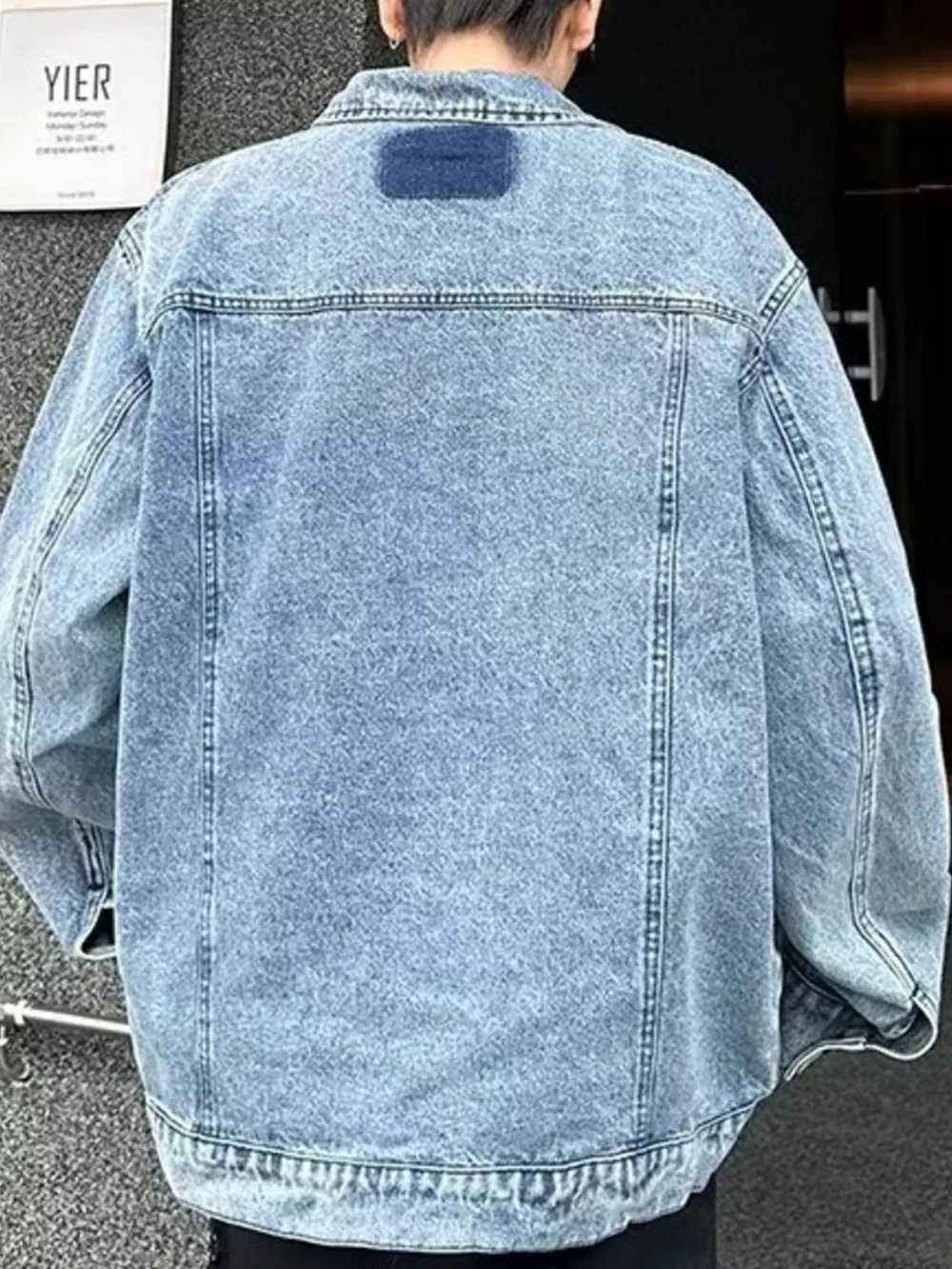 Men's Full Size Button Up Oversized Denim Jacket Plus Size, image 4