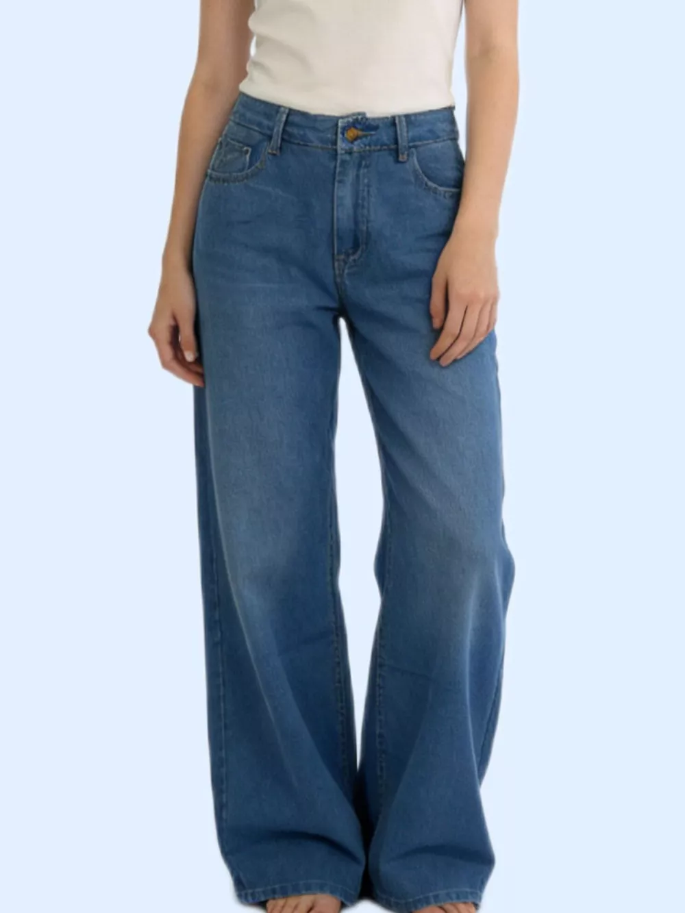 Wide Leg Washed Jeans, image 6