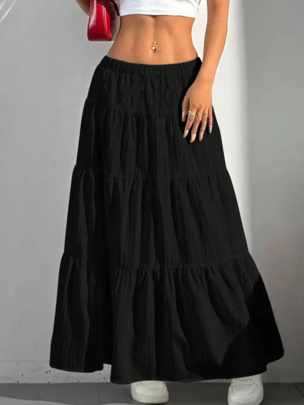 Flowy Tiered Maxi Skirt, image 10