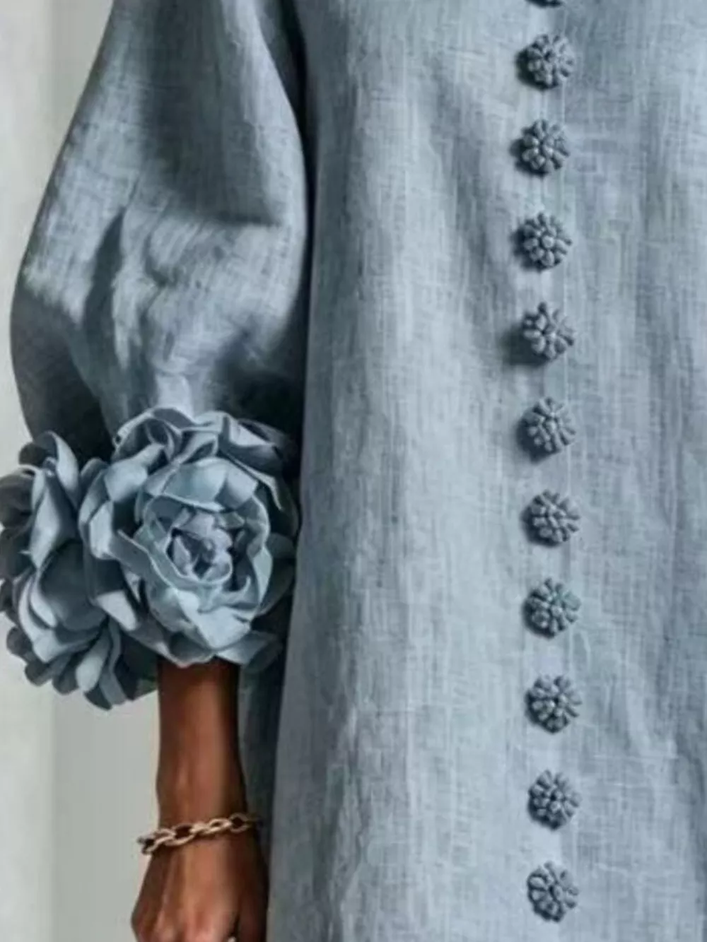 3D Floral 3/4 Sleeve Mini Dress, image 18
