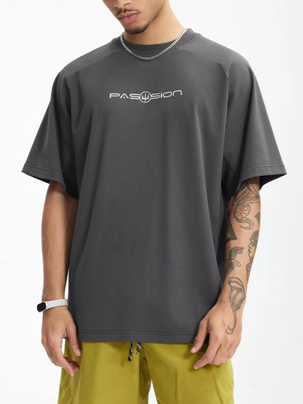 Men's Letter Round Neck Half Sleeve T-Shirt