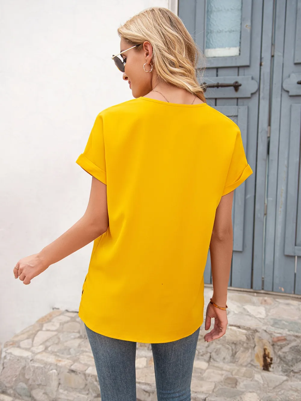 V-Neck Short Sleeve T-Shirt, image 10