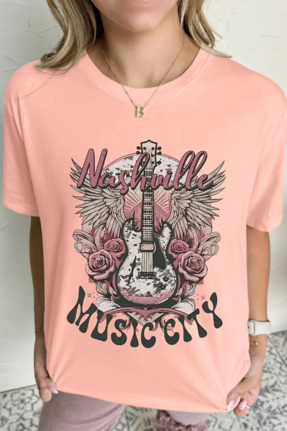 Graphic Round Neck Short Sleeve T-Shirt, image 4