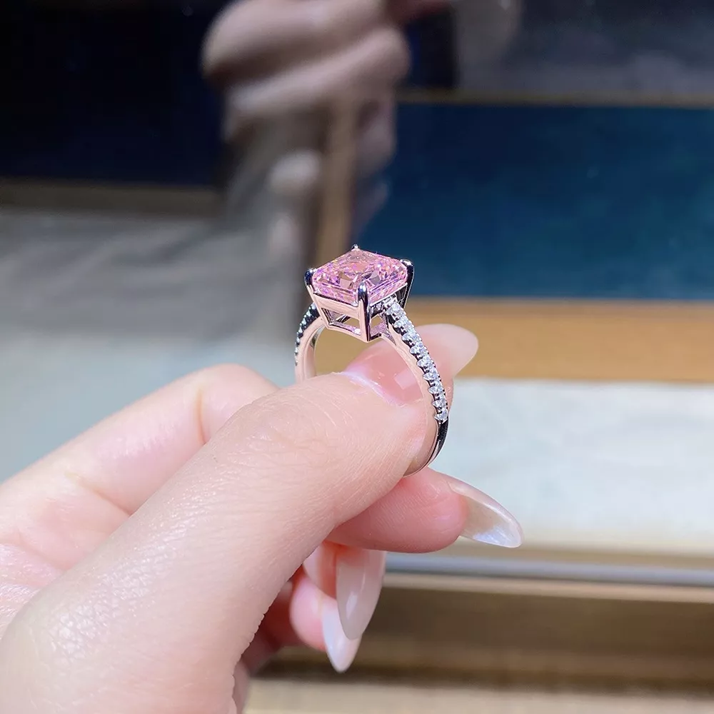 925 Sterling Silver Zircon Square Ring, image 5