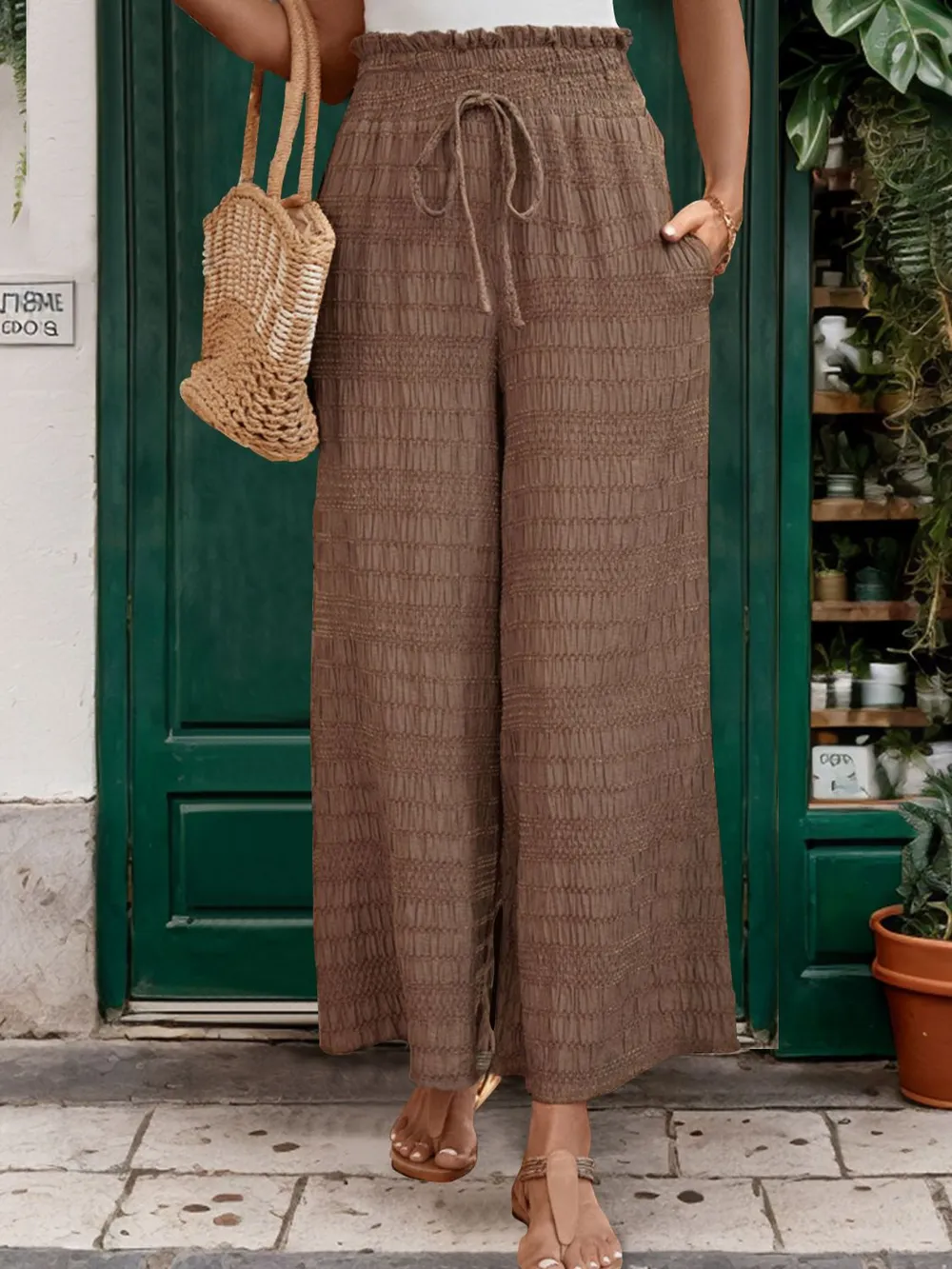 Tied Wide Leg Pants, image 4