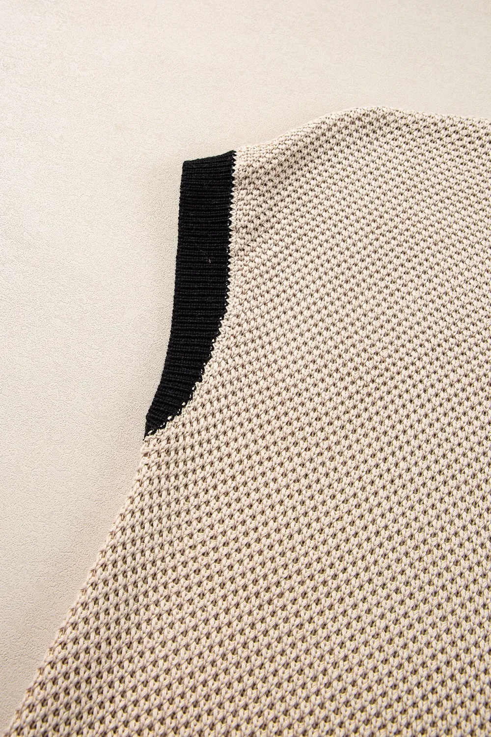 Textured Knit Sweater with Contrast Trim Details, image 7