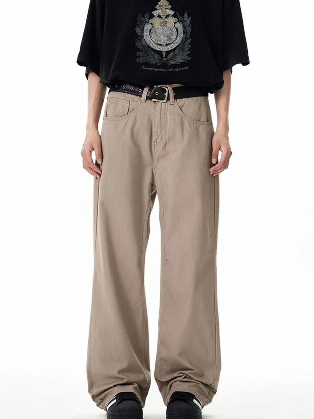Men's Washed Wide-Leg Cargo Pants, image 2