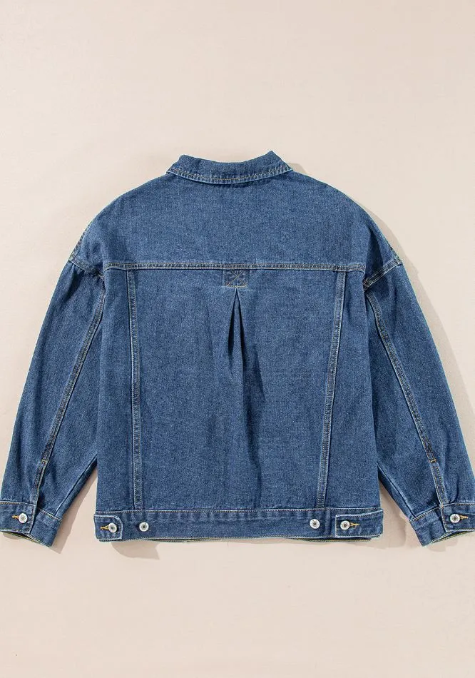 Pocketed Button Up Denim Jacket, image 14