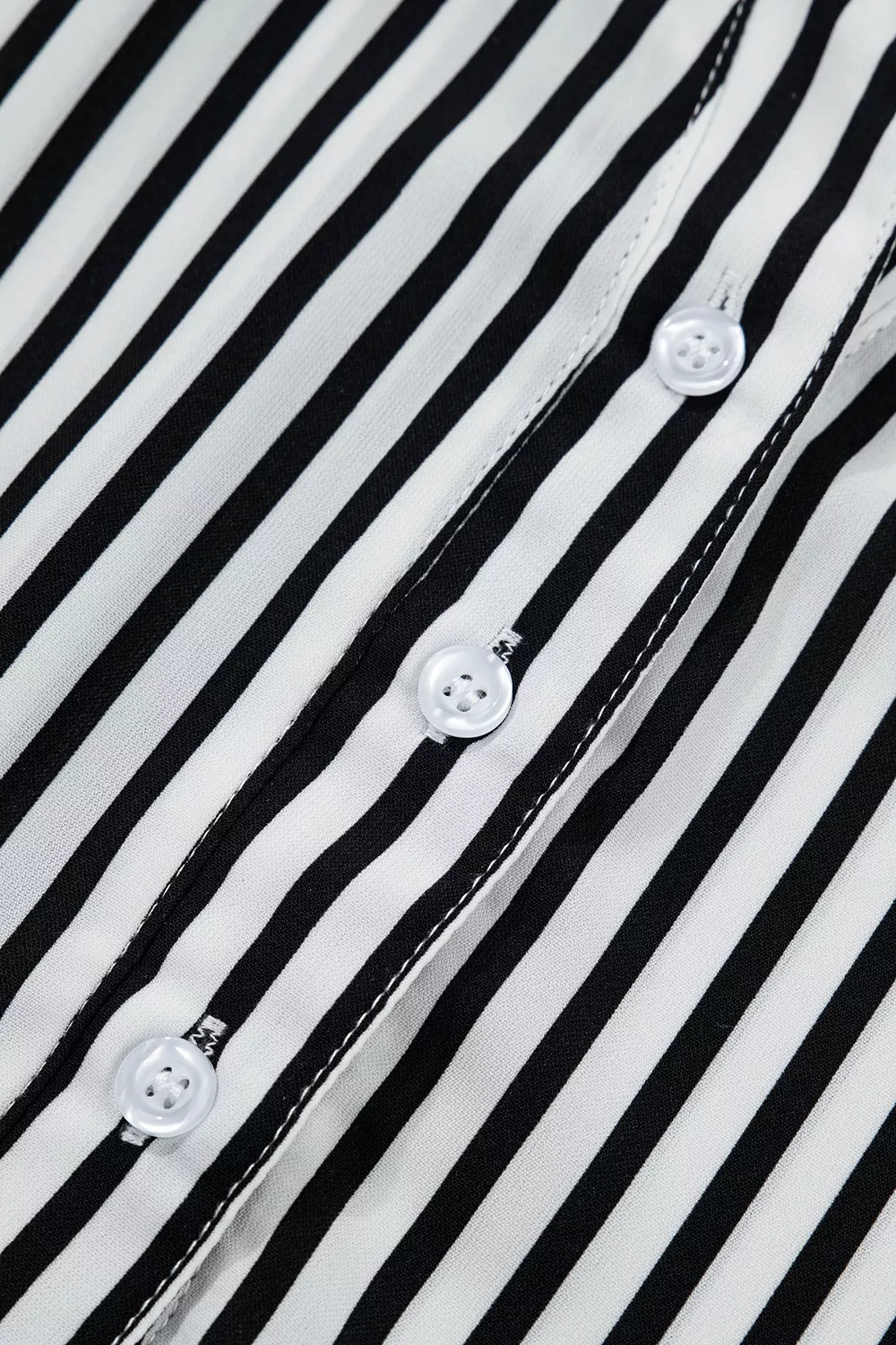 Striped Half Sleeve Button-Up Shirt, image 7