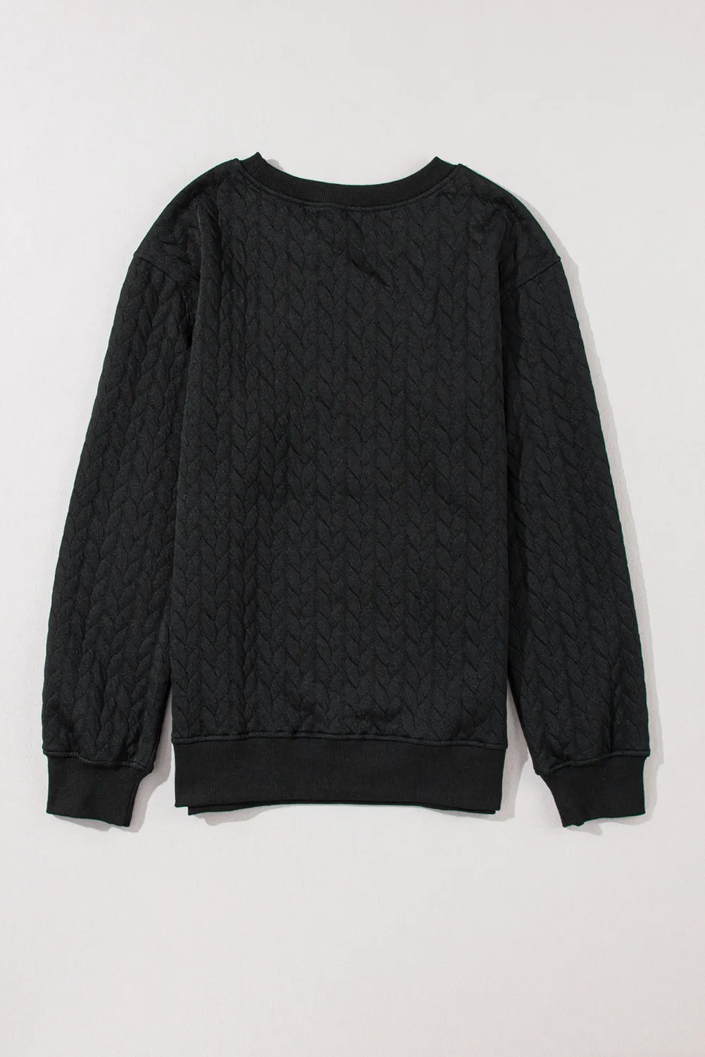 Full Size MERRY AND BRIGHT Cable Knit Pullover Sweatshirt, image 5