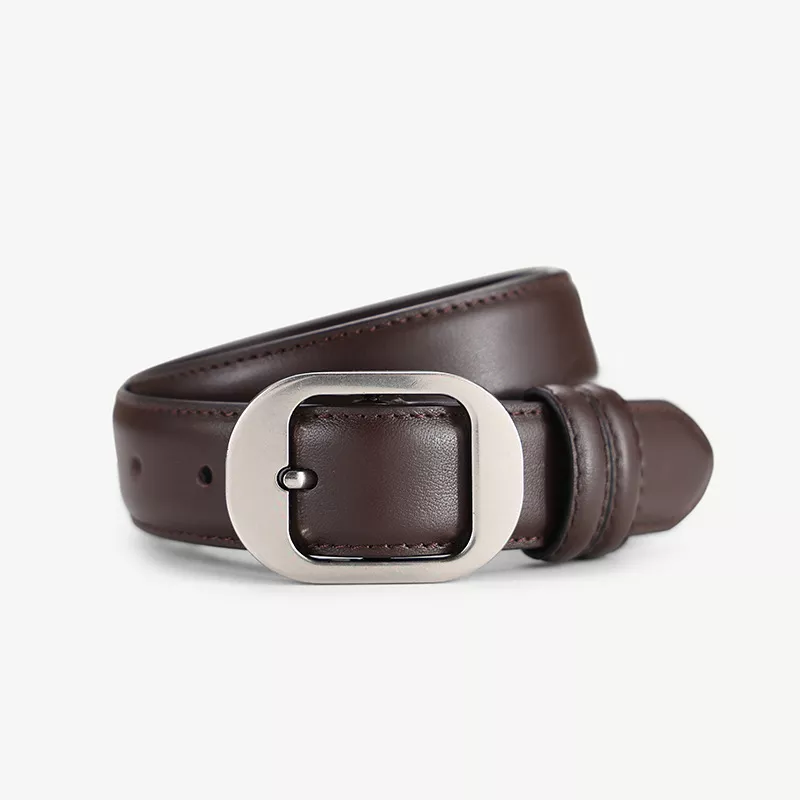 Classic Leather Belt with Silver Buckle, image 5