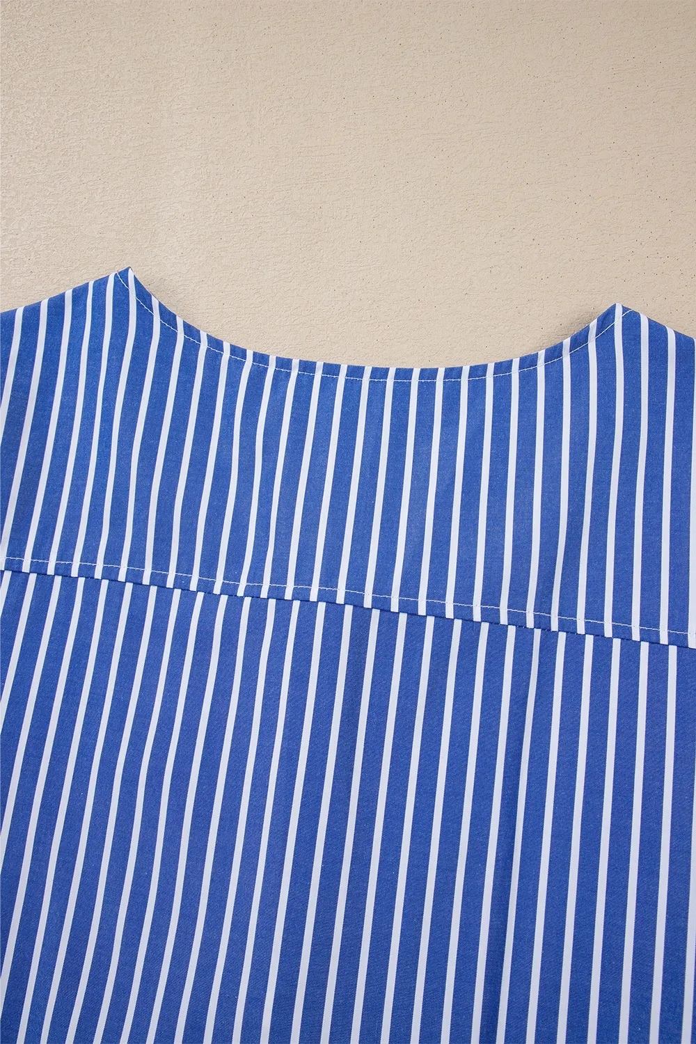 Stripe Tied Front Puff Short Sleeve Top, image 8