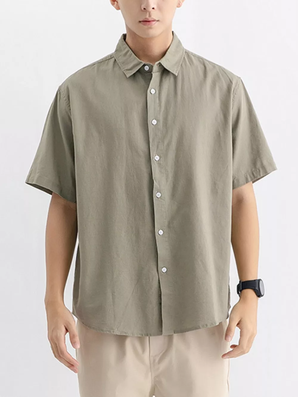 Men's Plus Size Casual Button Up Shirt, image 3