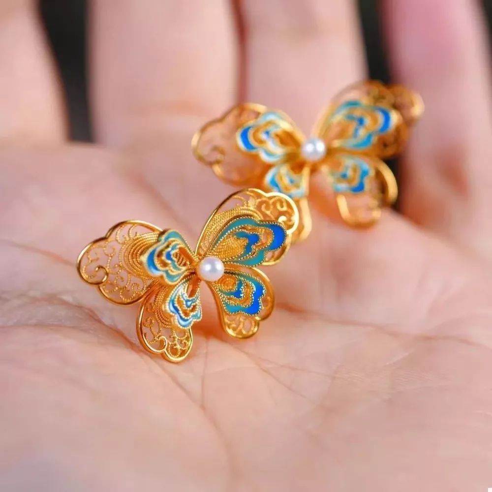 Butterfly Stud Earrings, image 2