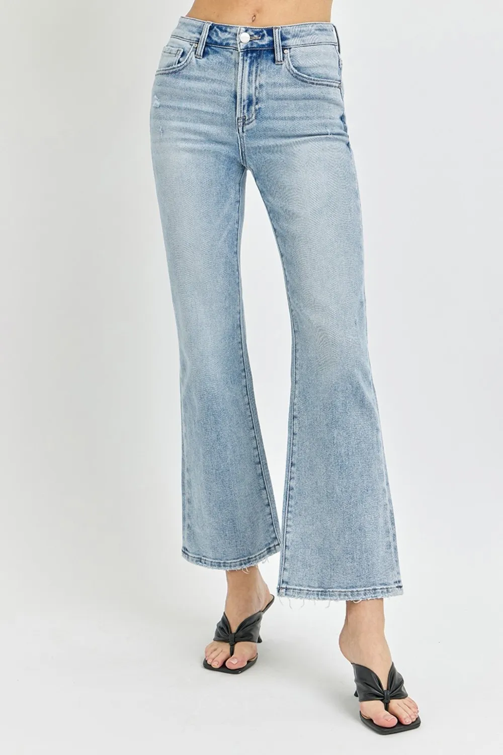 Full Size High Rise Ankle Flare Jeans, image 5