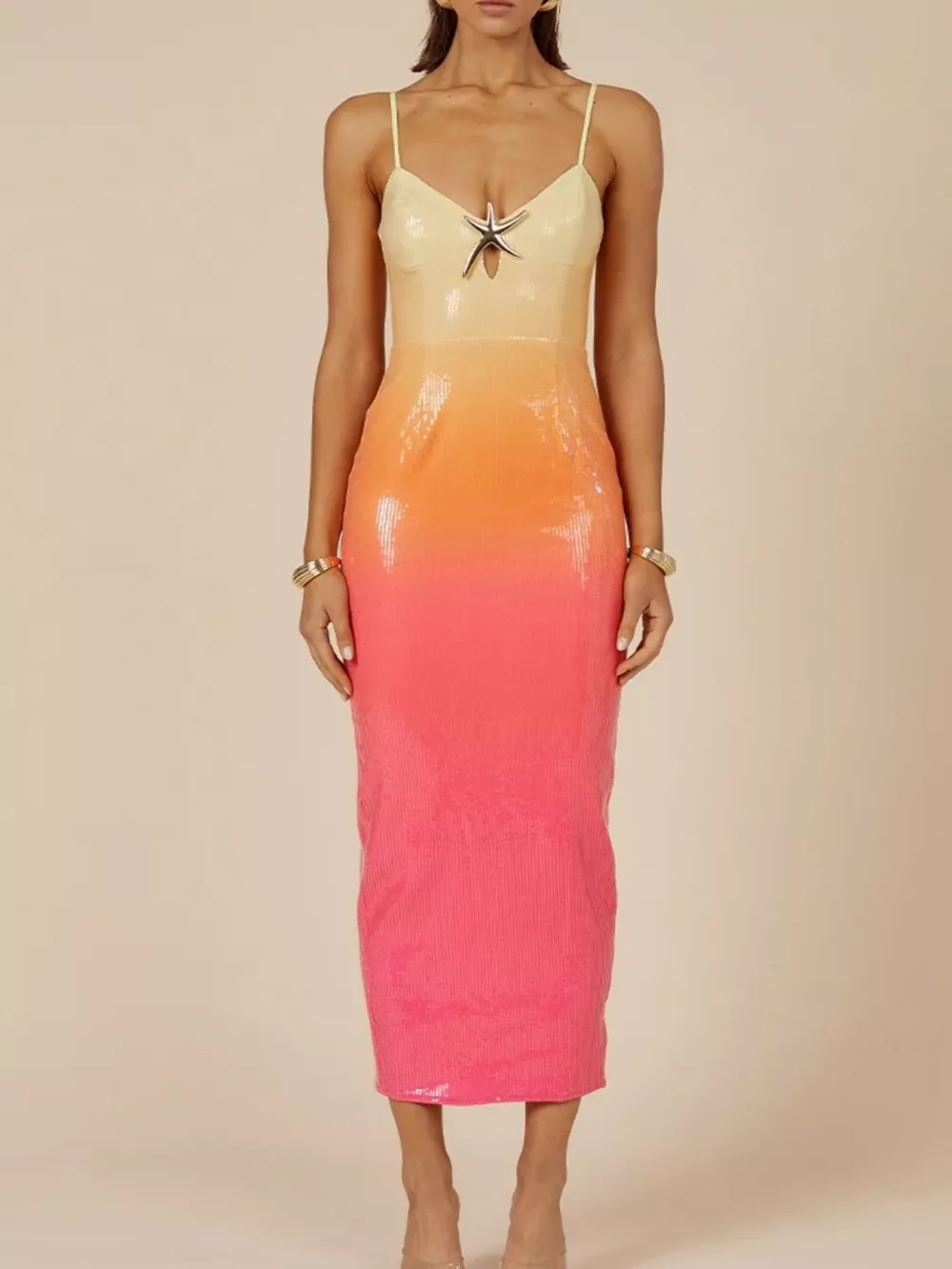 Slit Back Gradient Cami Dress, image 4