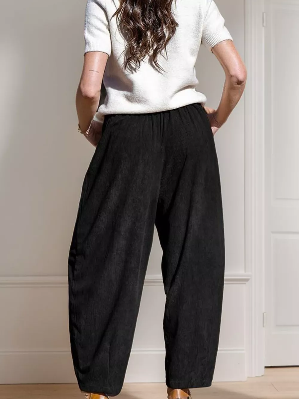 Casual Corduroy Wide Leg Pants with Pockets, image 14