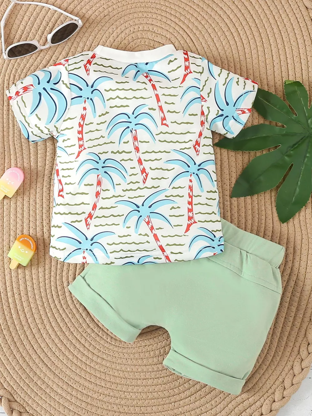 Children's Palm Tree Print T-Shirt and Shorts Set, image 10