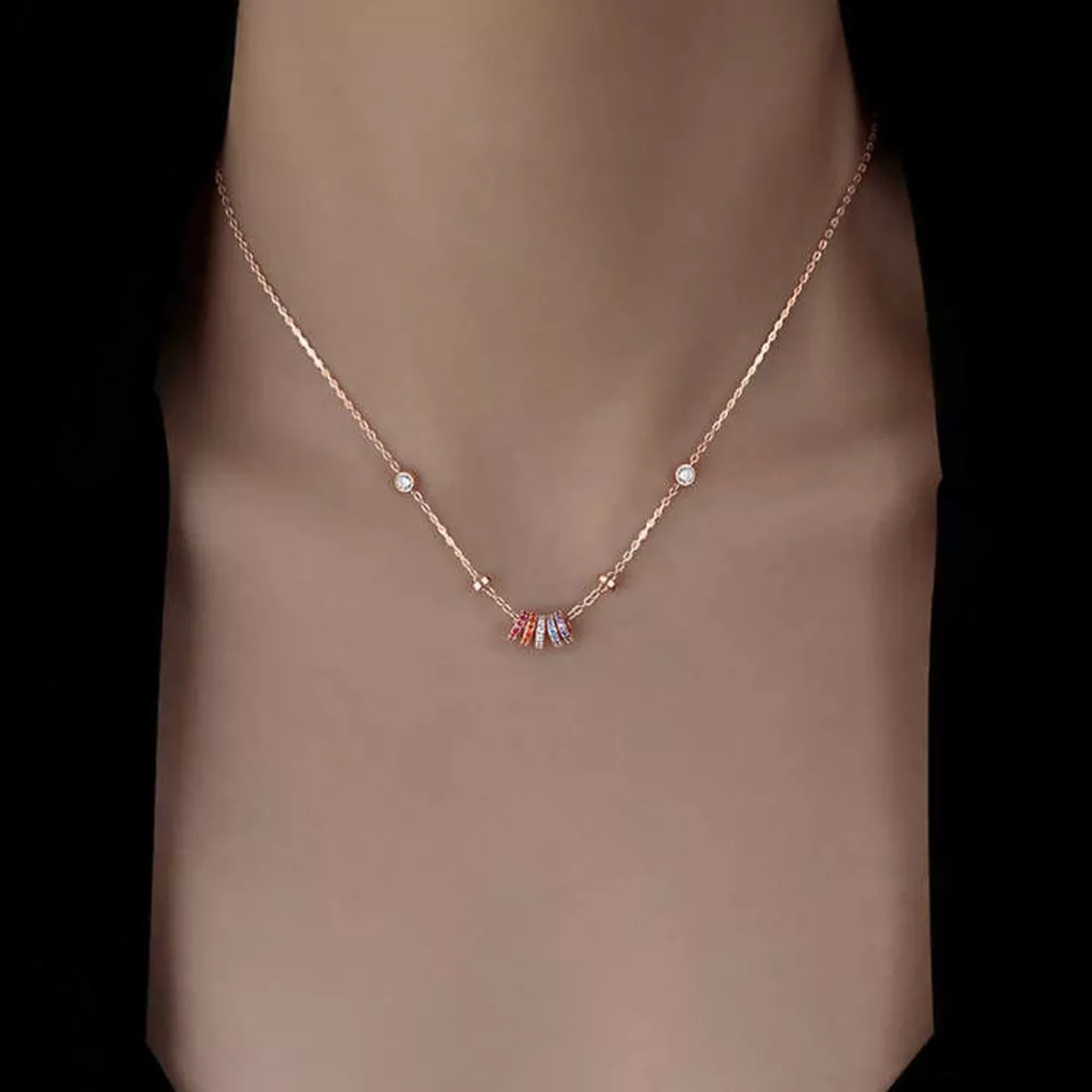 925 Sterling Silver Zircon Pendant Necklace, image 5