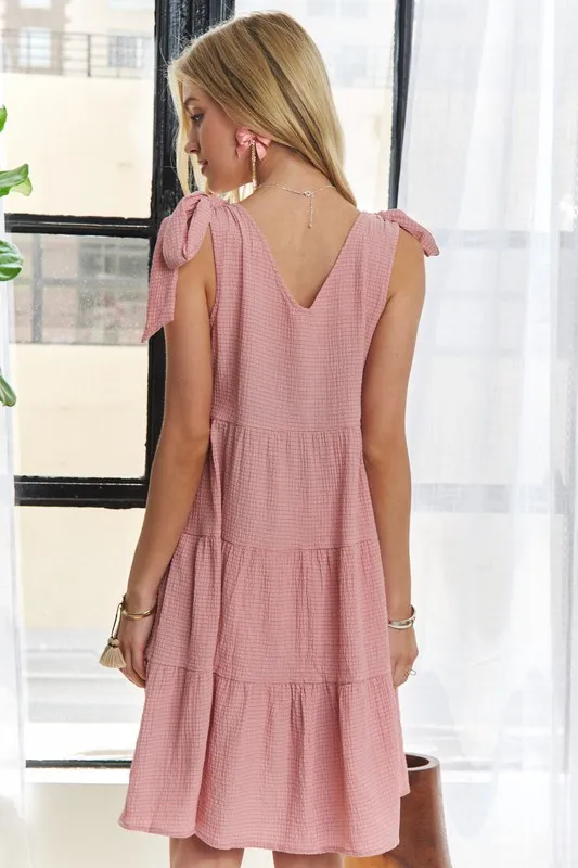 V-Neck Tie Shoulder Dress, image 4