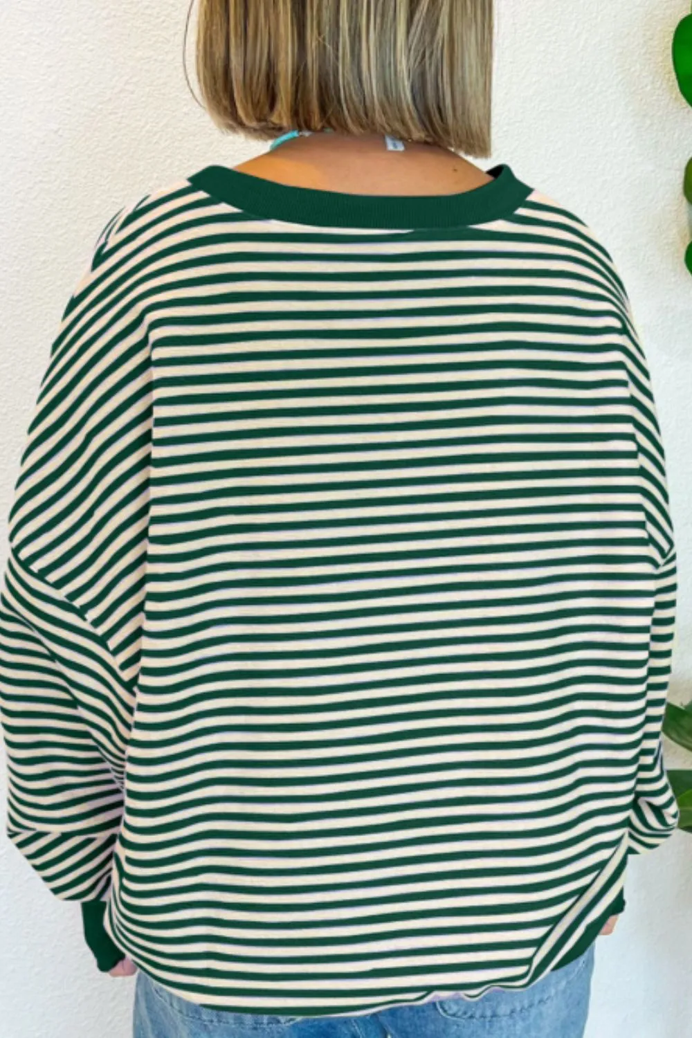 LUCKY Striped Round Neck Long Sleeve Sweatshirt, image 4