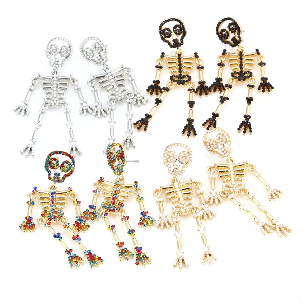 Halloween Skeleton Statement Earrings, image 2