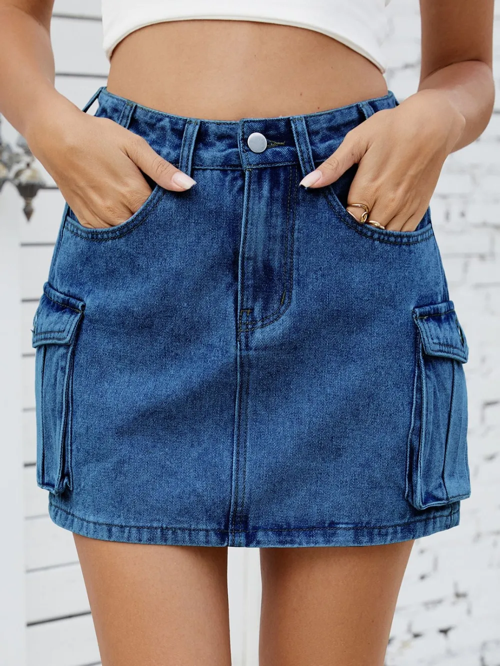 Cargo Denim Skirt, image 10
