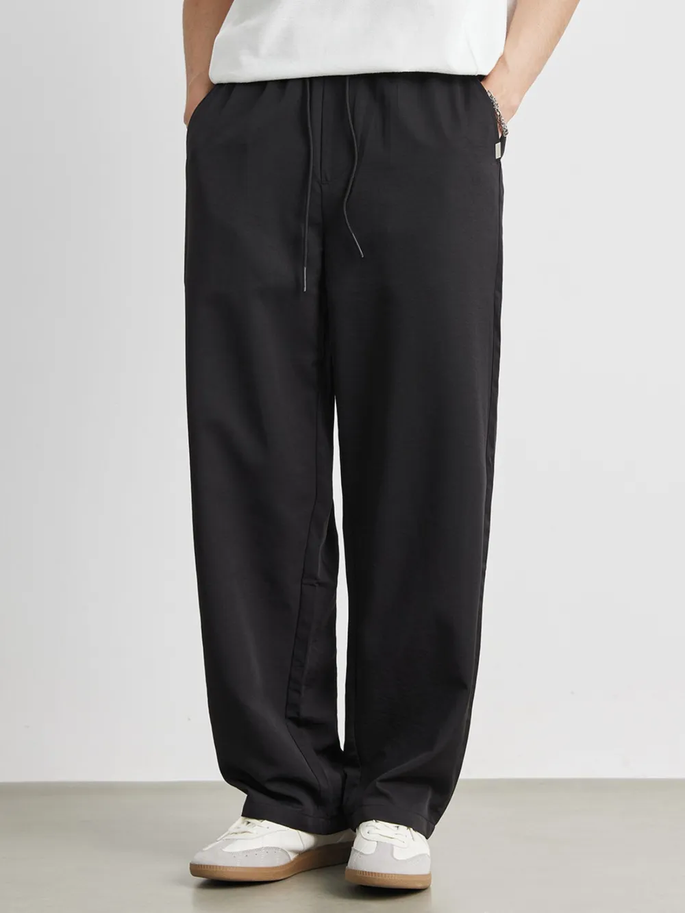 Men's Casual Drawstring Wide Leg Pants, image 2