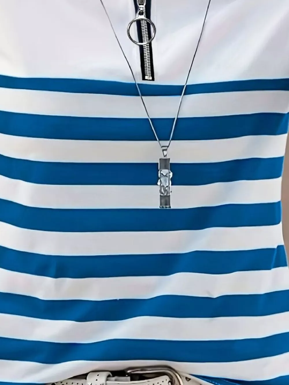 Quarter-Zip Striped Long Sleeve T-Shirt, image 11