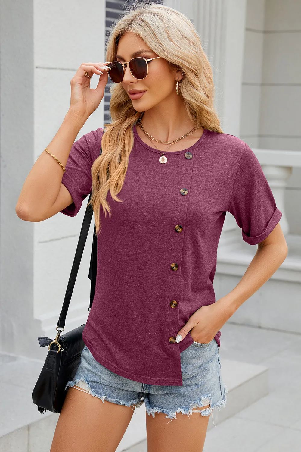 Round Neck Short Sleeve T-Shirt, image 21