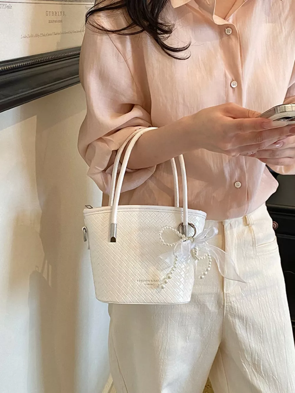 Textured Bucket Crossbody Bag, image 7