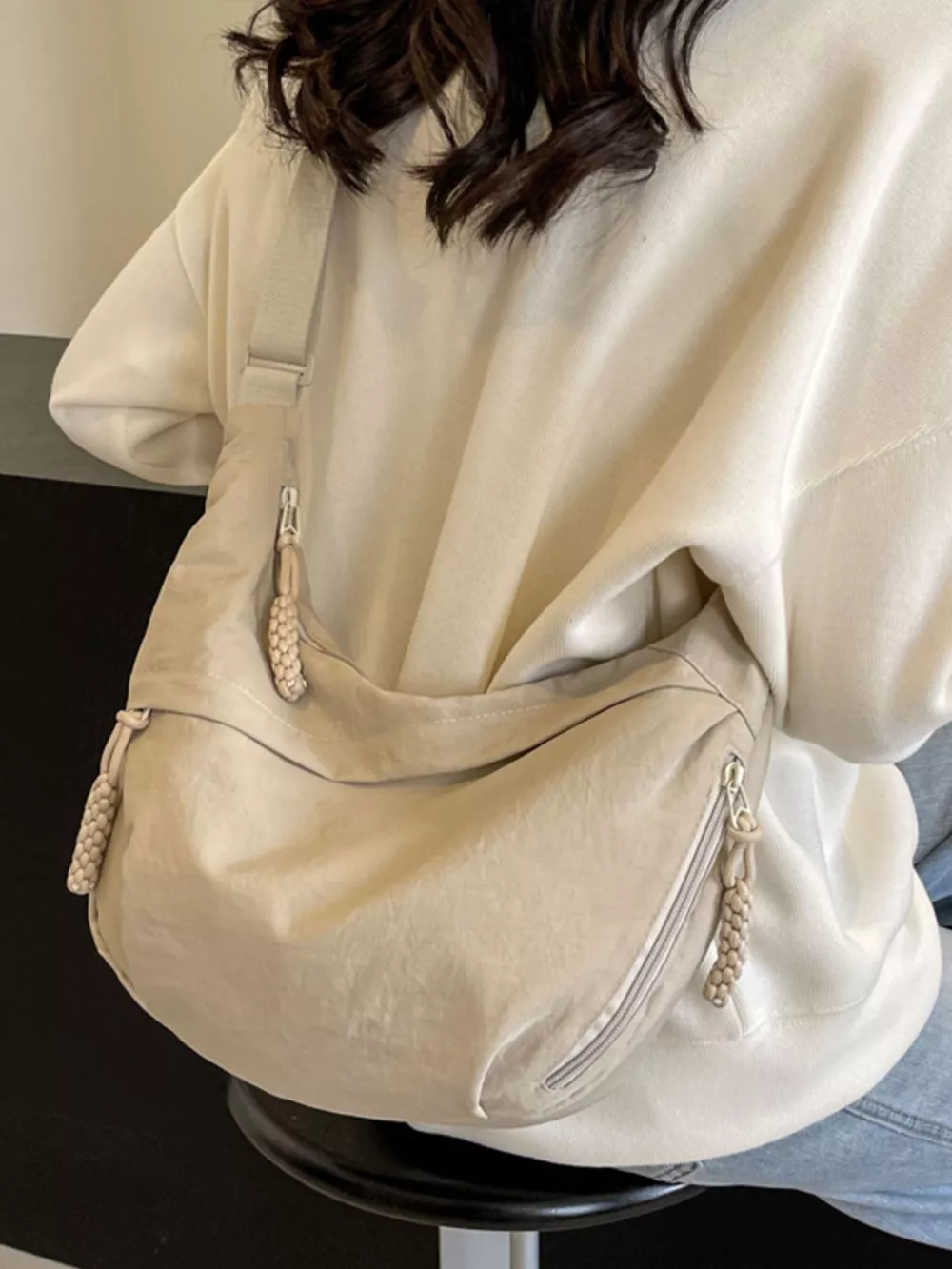 Casual Solid Color Lightweight Crossbody Bag, image 6