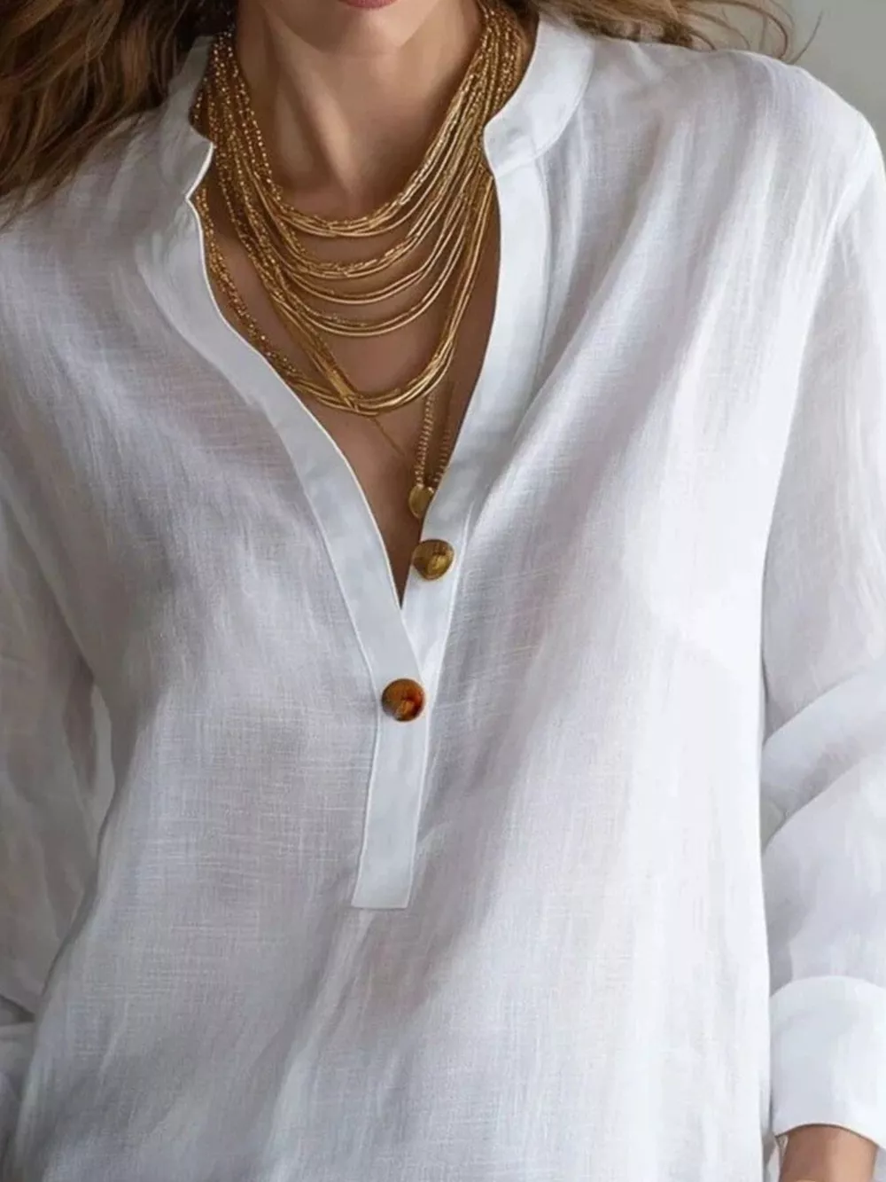 Button Detail Long Sleeve Blouse, image 5