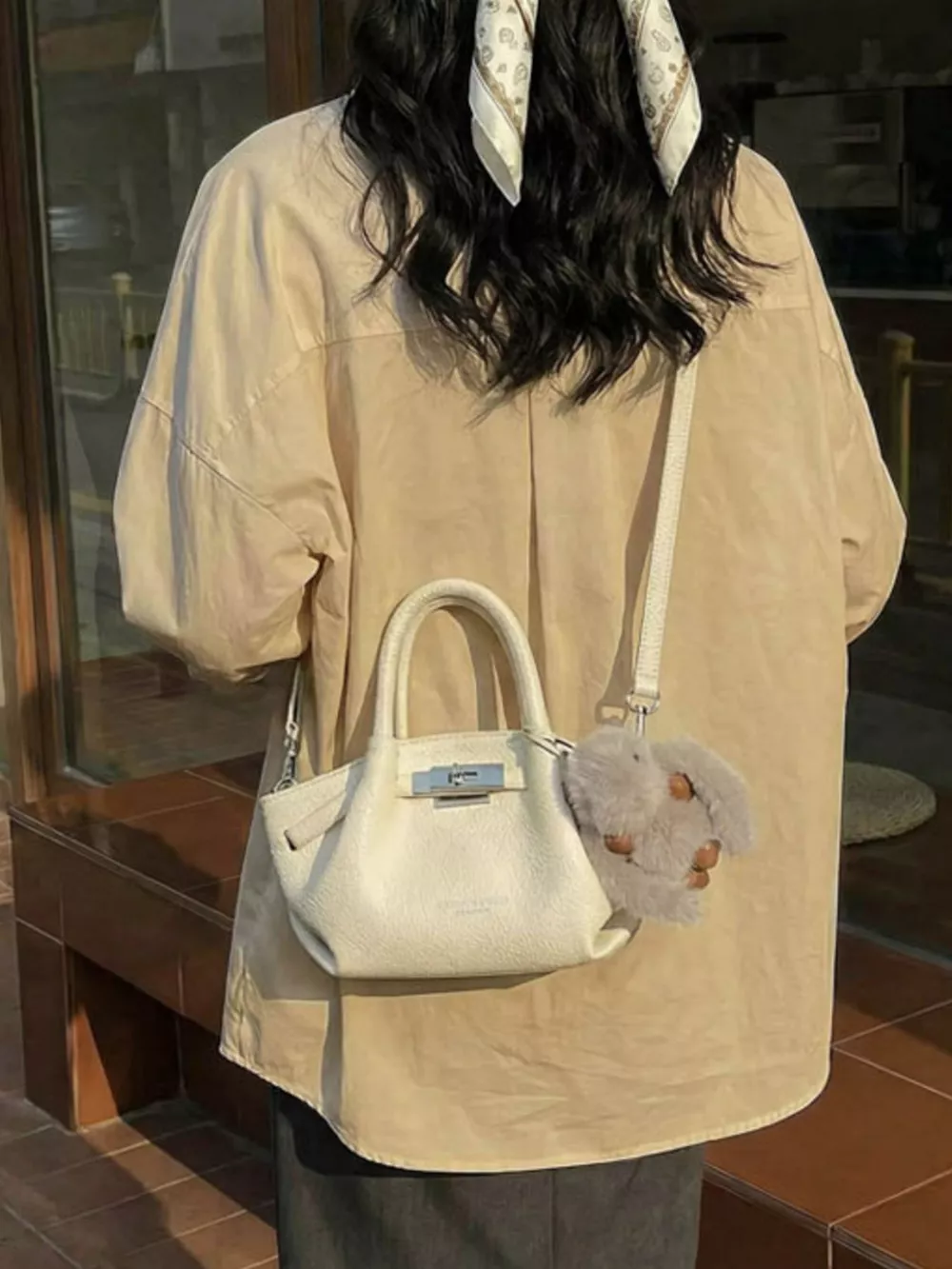 Top Handle Leather Crossbody Bag, image 5