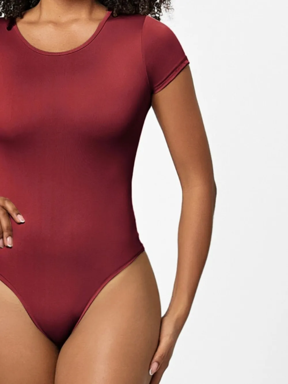 Full Size Round Neck Short Sleeve Bodysuit, image 11