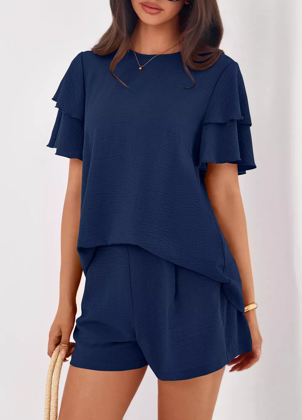 Ruffle Sleeve Top and Shorts Two-Piece Set, image 11