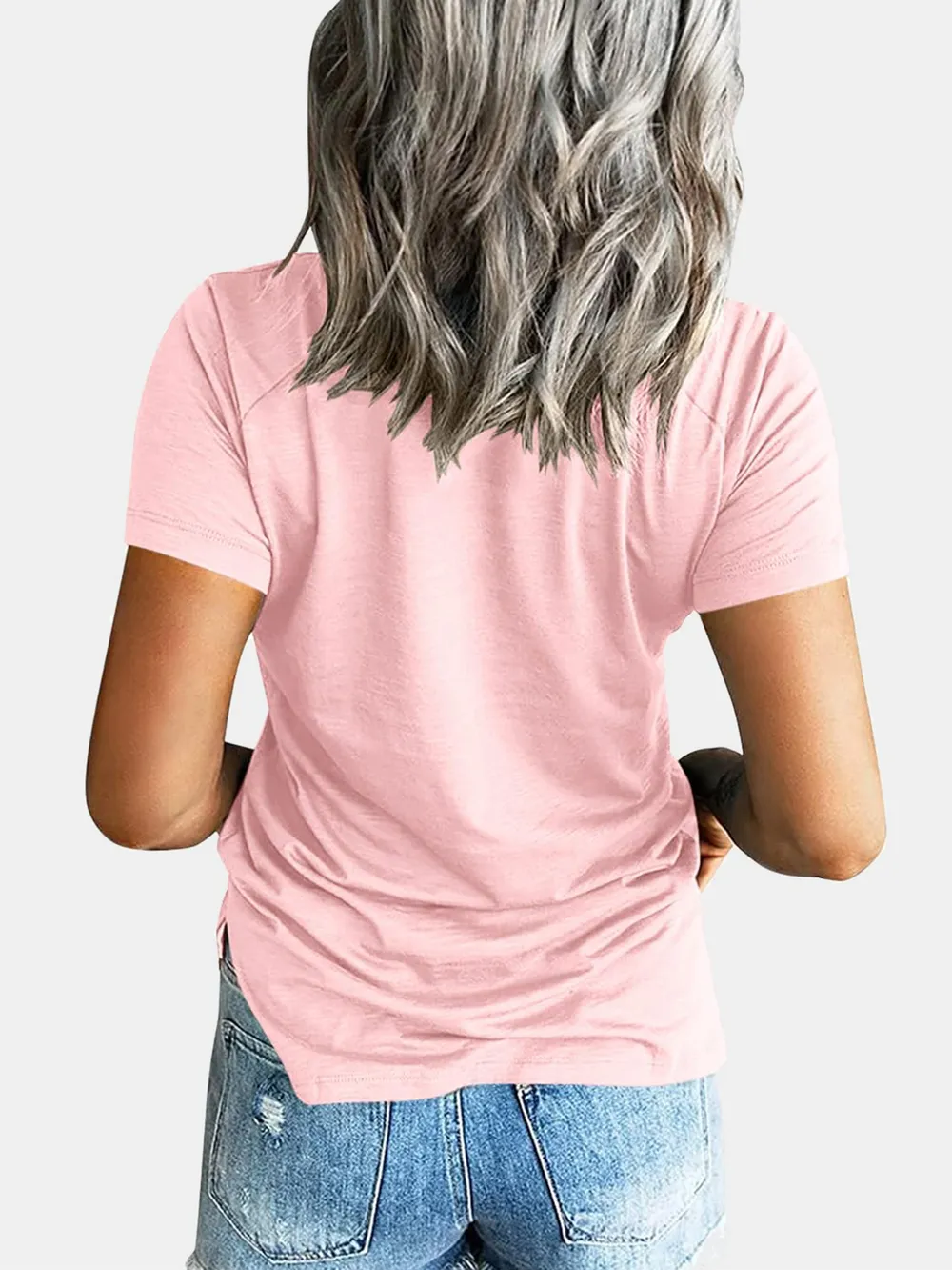 Pocketed V-Neck Short Sleeve T-Shirt, image 6