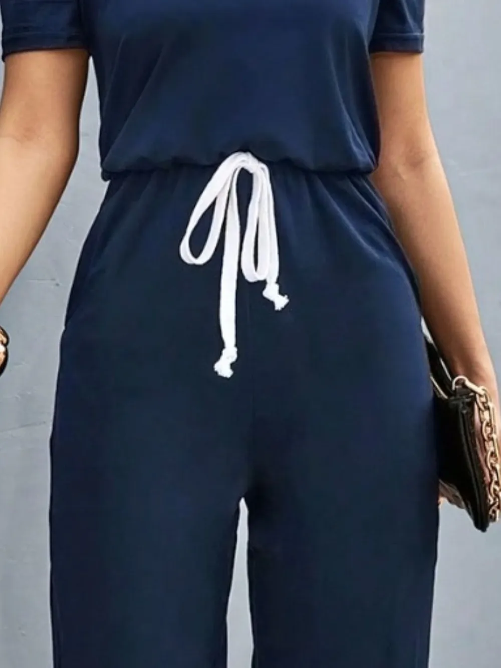 Round Neck Short Sleeve Jumpsuit, image 4